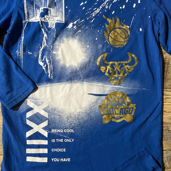 Michael Jordan Chicago Bulls Youth Med Shirt Long Sleeve Studio 23 Concept Blue - Picture 2 of 4